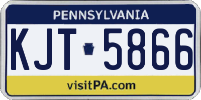 PA license plate KJT5866