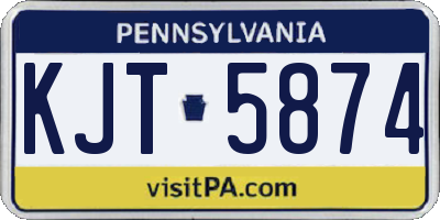 PA license plate KJT5874