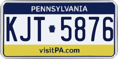 PA license plate KJT5876