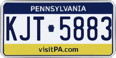 PA license plate KJT5883