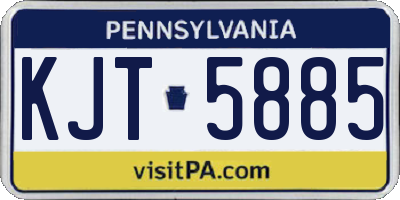 PA license plate KJT5885