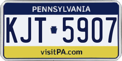 PA license plate KJT5907