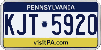 PA license plate KJT5920