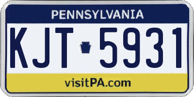 PA license plate KJT5931