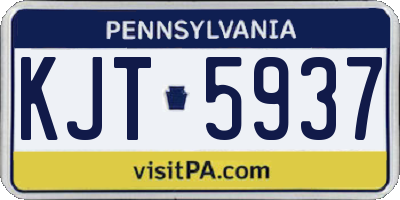 PA license plate KJT5937