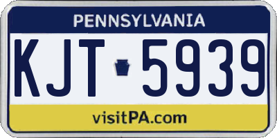 PA license plate KJT5939