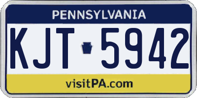 PA license plate KJT5942