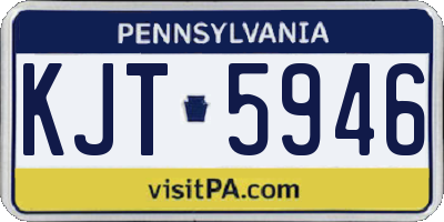 PA license plate KJT5946