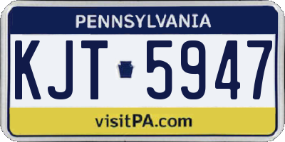 PA license plate KJT5947