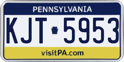 PA license plate KJT5953