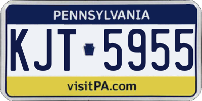 PA license plate KJT5955