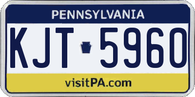PA license plate KJT5960