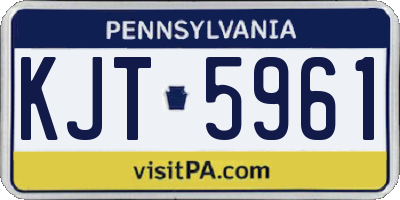 PA license plate KJT5961