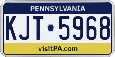 PA license plate KJT5968