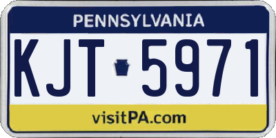 PA license plate KJT5971