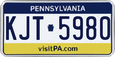 PA license plate KJT5980