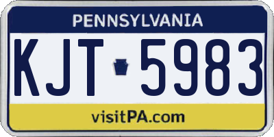 PA license plate KJT5983
