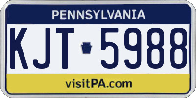 PA license plate KJT5988