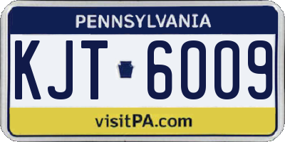 PA license plate KJT6009