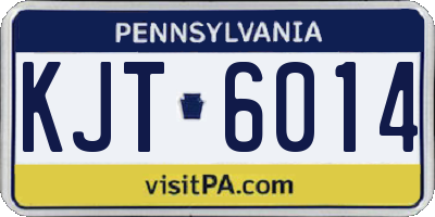 PA license plate KJT6014