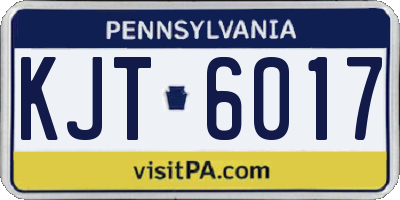 PA license plate KJT6017