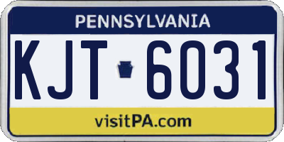 PA license plate KJT6031