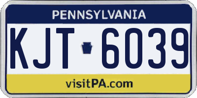 PA license plate KJT6039