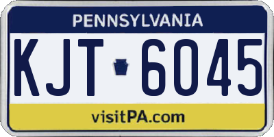 PA license plate KJT6045