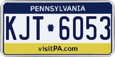 PA license plate KJT6053