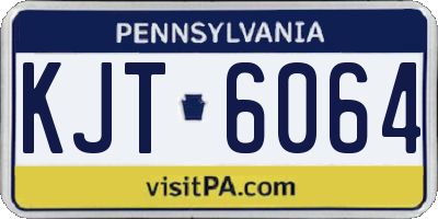 PA license plate KJT6064