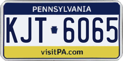 PA license plate KJT6065