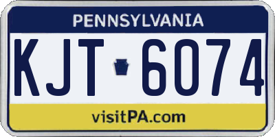 PA license plate KJT6074