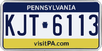 PA license plate KJT6113