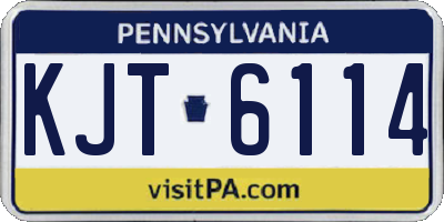 PA license plate KJT6114