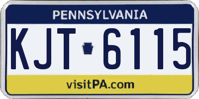 PA license plate KJT6115