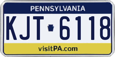 PA license plate KJT6118
