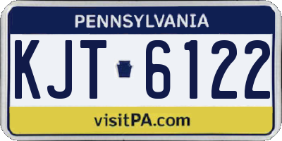PA license plate KJT6122