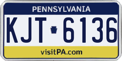 PA license plate KJT6136