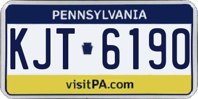 PA license plate KJT6190