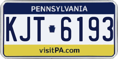 PA license plate KJT6193