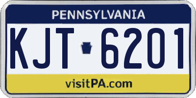 PA license plate KJT6201