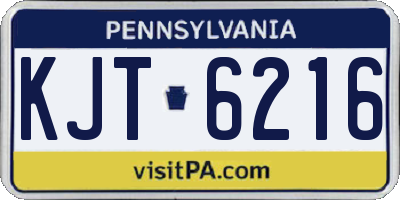 PA license plate KJT6216