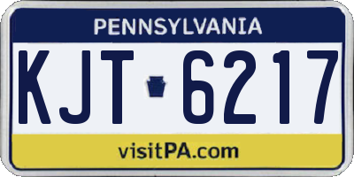 PA license plate KJT6217