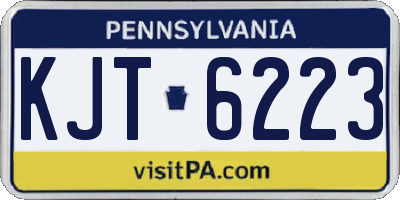 PA license plate KJT6223