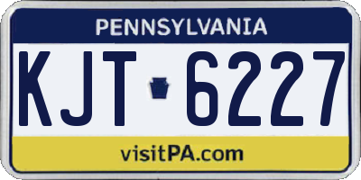 PA license plate KJT6227