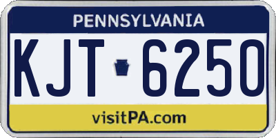 PA license plate KJT6250