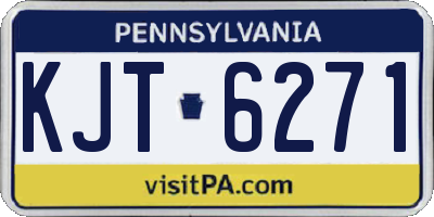 PA license plate KJT6271