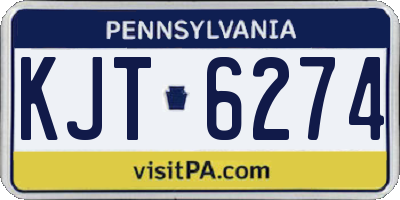 PA license plate KJT6274