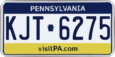 PA license plate KJT6275
