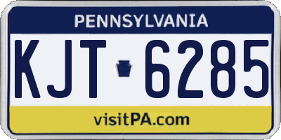 PA license plate KJT6285